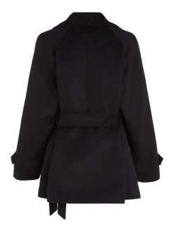 Tommy Hilfiger Naisten VillakangasTakki, DF WOOL BLEND SHORT TRENCH Musta