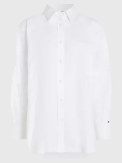 Tommy Hilfiger paitapusero, OXFORD OVERSIZED SHIRT LS Valkoinen