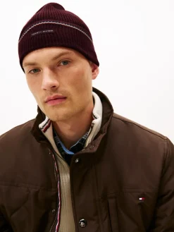 Tommy Hilfiger pipo TH RWB BEANIE, viininpunainen