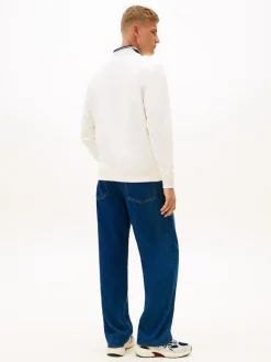 Tommy Jeans miesten collegepaita Big Flag Cneck EXT, luonnonvalkoinen