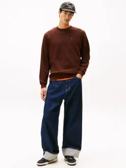 Tommy Jeans Miesten Collegepaita, REG S FLAG CREW Kaakaonruskea