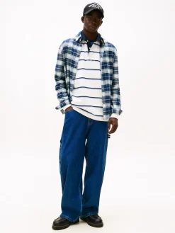 Tommy Jeans miesten kauluspaita TJM Reg Flannel Check Shirt Ext Sininen, indigo