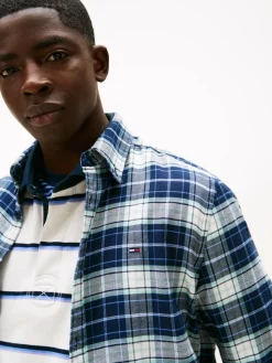 Tommy Jeans miesten kauluspaita TJM Reg Flannel Check Shirt Ext Sininen, indigo