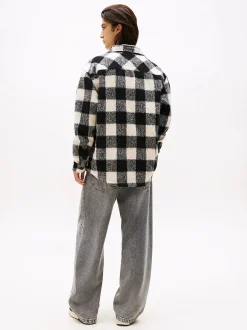 Tommy Jeans miesten paitatakki TJM Check Overshirt Ext, musta ruutu