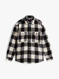Tommy Jeans miesten paitatakki TJM Check Overshirt Ext, musta ruutu