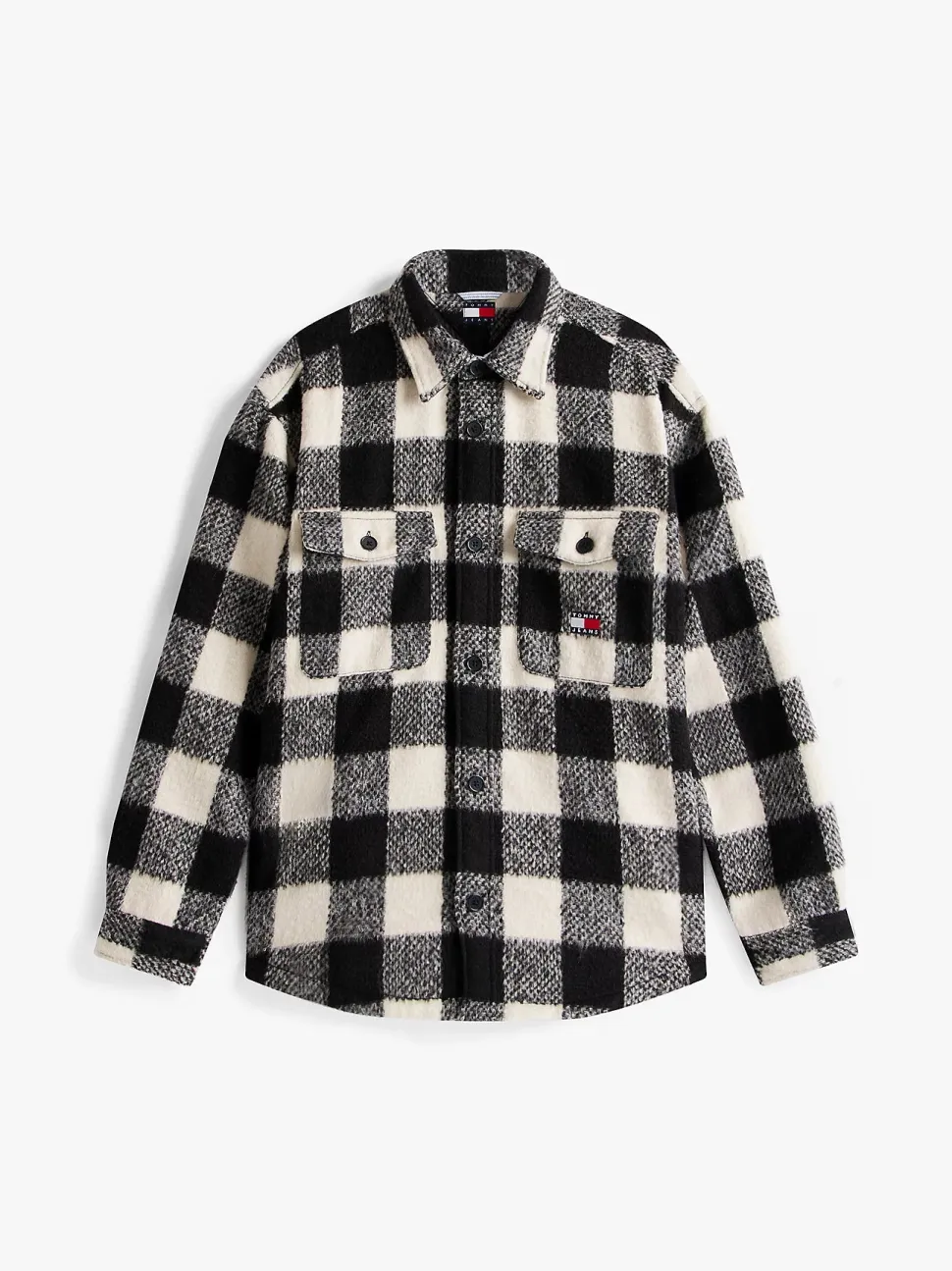 Tommy Jeans miesten paitatakki TJM Check Overshirt Ext, musta ruutu