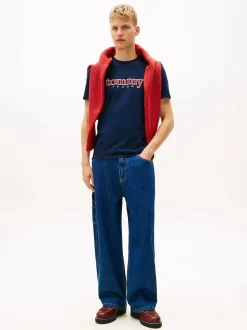 Tommy Jeans miesten T-paita TJM REG APPLIQ GRAPHIC SS T EXT, tummansininen