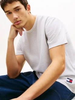 Tommy Jeans miesten t-paita TJM Reg Waffle SS Tee, harmaa