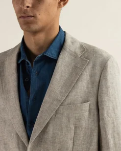 Turo irtotakki Bilbao HL Modern Fit Linen Jacket, ruskea
