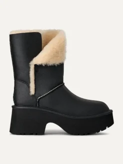 UGG naisten saappaat, W NEW HEIGHTS CUFF LTHR Musta
