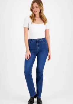 Very Nice Naisten Farkut, Caramel 7345 Curvy Fit Indigo