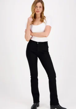 Very Nice Naisten Farkut, Emily 9731 Straight Fit Musta