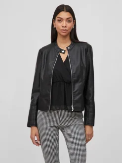 Vila keinonahkatakki, VIBLUE COATEDJACKET Musta