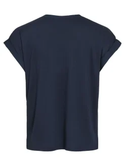 Vila lyhythihainen toppi, VIELLETTE S/S SATIN TOP Navy Blazer