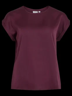 Vila lyhythihainen toppi, VIELLETTE S/S SATIN TOP Fig