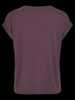 Vila lyhythihainen toppi, VIELLETTE S/S SATIN TOP Plum Perfect