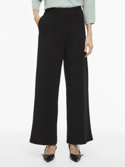 Vila naisten housut VIWINNIE CLUA HW WIDE PANTS, musta