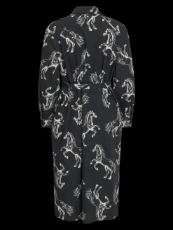 Vila naisten mekko, VINADIVA CHE L/S MID SHIRT DRESS Black Beauty