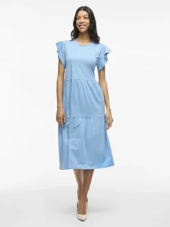 Vila naisten mekko, VISUMMER S/S MIDI DRESS Blissful Blue