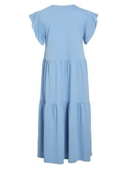 Vila naisten mekko, VISUMMER S/S MIDI DRESS Blissful Blue