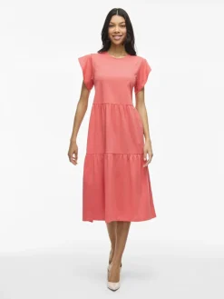 Vila naisten mekko, VISUMMER S/S MIDI DRESS Dubarry