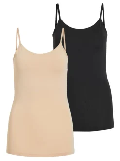 Vila Naisten Narutoppi VISURFACE STRAP TOP NEW Beige