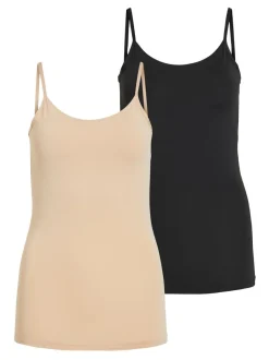 Vila Naisten Narutoppi VISURFACE STRAP TOP NEW Beige