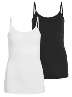 Vila Naisten Narutoppi VISURFACE STRAP TOP NEW Mustavalkoinen