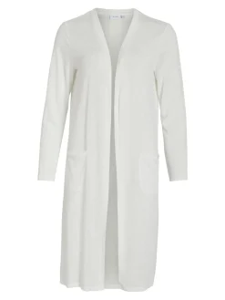 Vila Naisten Neuletakki, VIAMER L/S LONG CARDIGAN Valkoinen