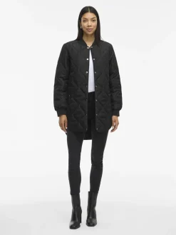 Vila naisten tikkitakki VITATE L/S QUILT JACKET - NOOS, Black Beauty