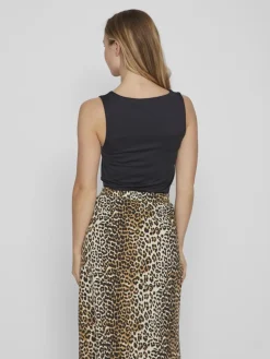 Vila naisten toppi, VIKENZA O-NECK S/L TANK TOP Black