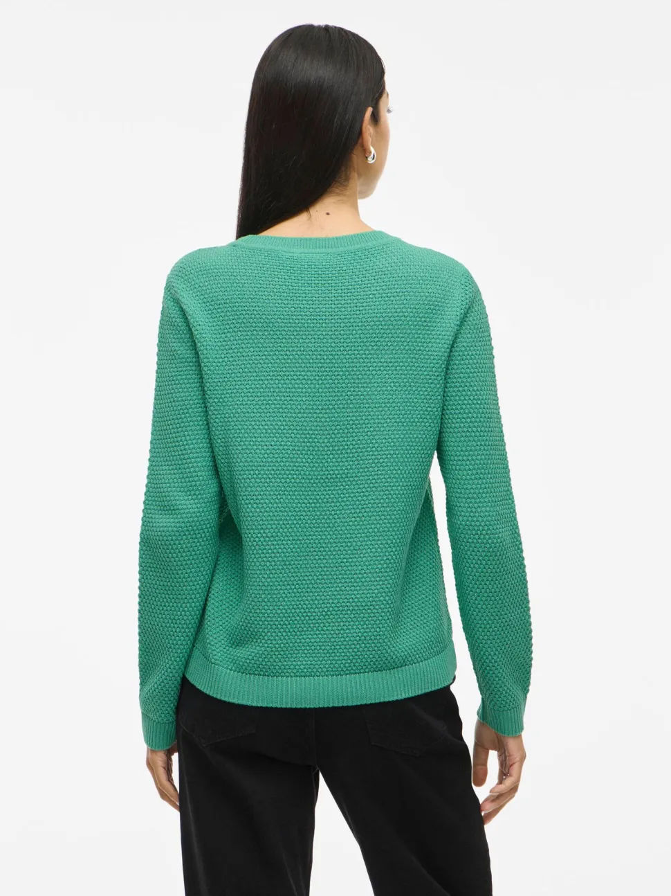 Vila neule K-VIDALO O-NECK L/S KNIT TOP- NOOS, Winter Green