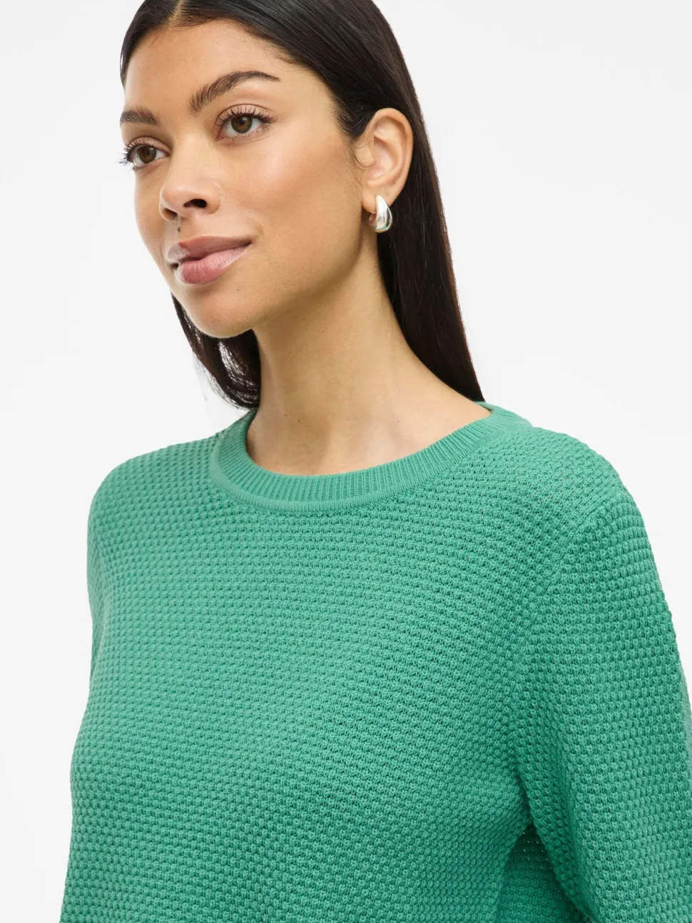 Vila neule K-VIDALO O-NECK L/S KNIT TOP- NOOS, Winter Green