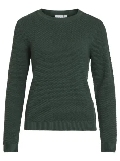Vila neule, VIDALO O-NECK L/S KNIT TOP Armeijanvihreä