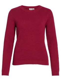 Vila neule, VIDALO O-NECK L/S KNIT TOP Pinkki