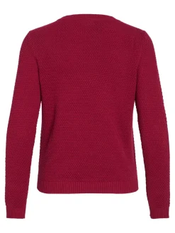 Vila neule, VIDALO O-NECK L/S KNIT TOP Pinkki