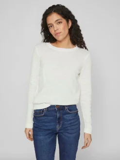 Vila neule, VIDALO O-NECK L/S KNIT TOP Luonnonvalkoinen