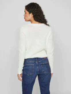 Vila neule, VIDALO O-NECK L/S KNIT TOP Luonnonvalkoinen