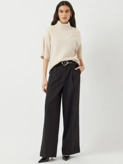 Y.A.S naisten neulepusero, YASEMILA 2/4 WOOL KNIT PULLOVER S. NOOS Sandshell