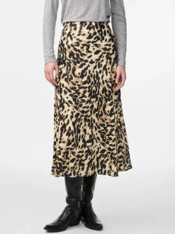 Y.A.S hame, YASPELLA HW MIDI SKIRT Beige Kuosi