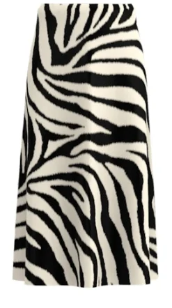 Y.A.S hame, YASPELLA HW MIDI SKIRT Valkopohjainen Kuosi