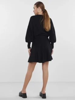Y.A.S naisten hame, YASFONNY HW KNIT SKIRT Musta