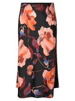 Y.A.S naisten hame YASPELLA HW MIDI SKIRT S. NOOS, Black Pilana