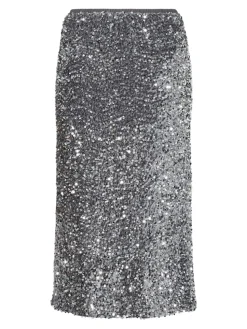 Y.A.S naisten hame YASVALERA HW LONG SKIRT, Medium Grey Melange