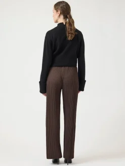 Y.A.S naisten housut K Yasalisa HW Pant S. Noos, Chocolate Brown