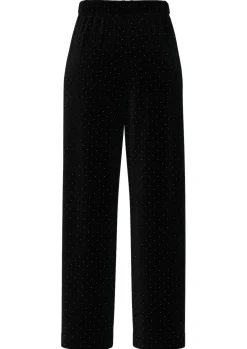 Y.A.S naisten housut, YASHELLA HW VELOUR ELASTIC PANT Musta