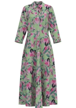 Y.A.S Naisten Maksimekko YASSAVANNA LONG SHIRT DRESS Vihreä Kuosi