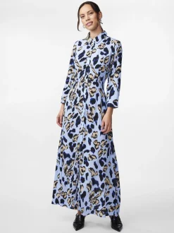 Y.A.S Naisten Maksimekko YASSAVANNA LONG SHIRT DRESS Vaaleansininen