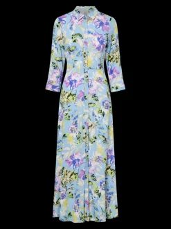 Y.A.S Naisten Maksimekko YASSAVANNA LONG SHIRT DRESS Sininen Kuosi