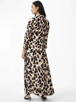 Y.A.S Naisten Maksimekko YASSAVANNA LONG SHIRT DRESS Beige Kuosi